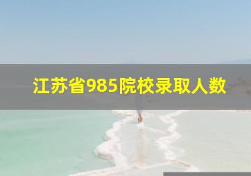 江苏省985院校录取人数