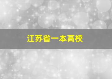 江苏省一本高校