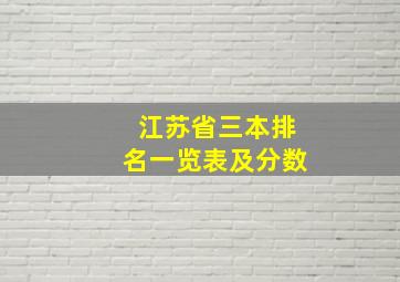 江苏省三本排名一览表及分数