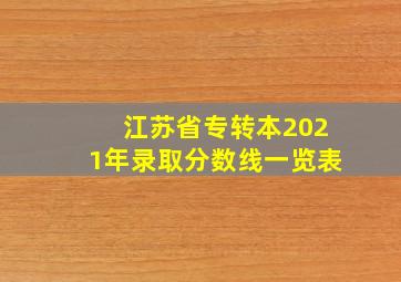 江苏省专转本2021年录取分数线一览表