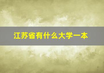 江苏省有什么大学一本