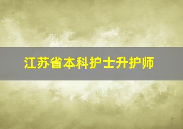 江苏省本科护士升护师