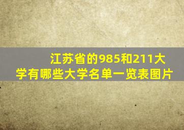 江苏省的985和211大学有哪些大学名单一览表图片