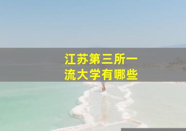 江苏第三所一流大学有哪些