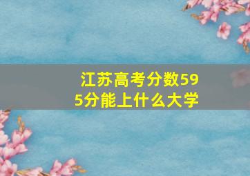 江苏高考分数595分能上什么大学