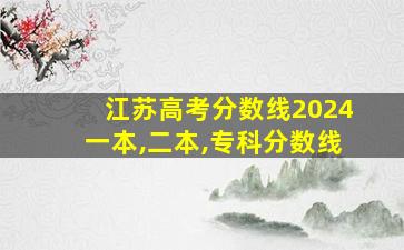 江苏高考分数线2024一本,二本,专科分数线