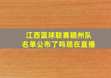 江西篮球联赛赣州队名单公布了吗现在直播