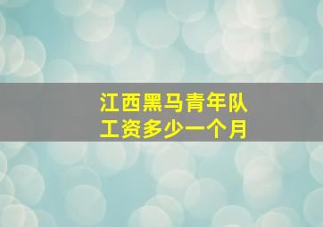 江西黑马青年队工资多少一个月