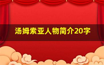 汤姆索亚人物简介20字