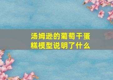 汤姆逊的葡萄干蛋糕模型说明了什么