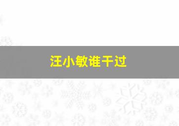 汪小敏谁干过