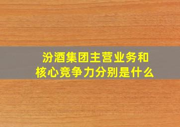 汾酒集团主营业务和核心竞争力分别是什么