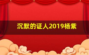 沉默的证人2019杨紫