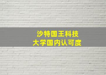 沙特国王科技大学国内认可度