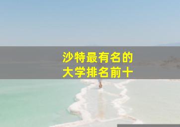 沙特最有名的大学排名前十