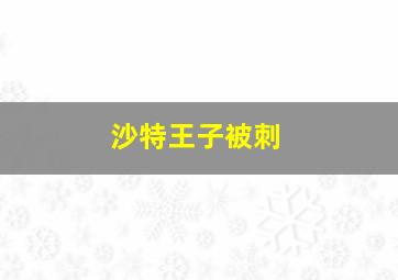 沙特王子被刺