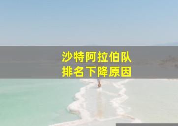 沙特阿拉伯队排名下降原因