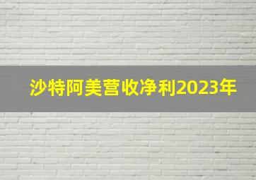 沙特阿美营收净利2023年