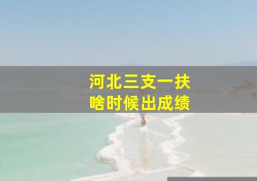 河北三支一扶啥时候出成绩