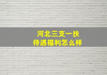 河北三支一扶待遇福利怎么样