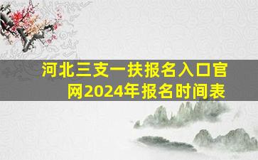 河北三支一扶报名入口官网2024年报名时间表