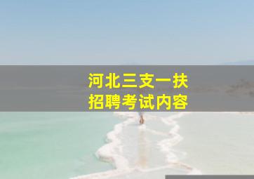 河北三支一扶招聘考试内容