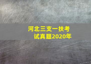 河北三支一扶考试真题2020年