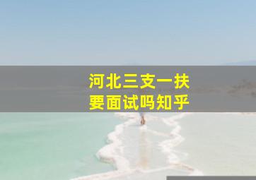 河北三支一扶要面试吗知乎