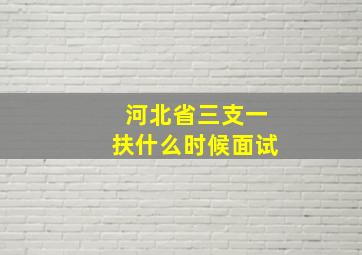 河北省三支一扶什么时候面试