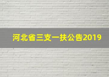 河北省三支一扶公告2019