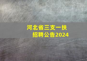 河北省三支一扶招聘公告2024