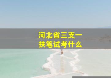 河北省三支一扶笔试考什么