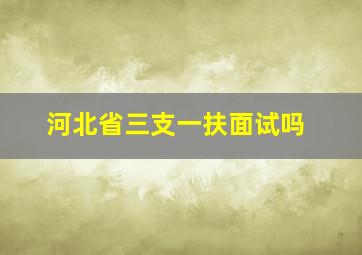 河北省三支一扶面试吗