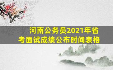 河南公务员2021年省考面试成绩公布时间表格