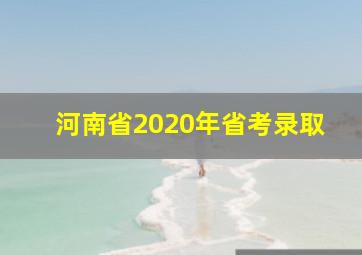 河南省2020年省考录取