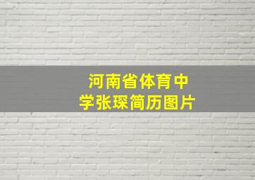 河南省体育中学张琛简历图片