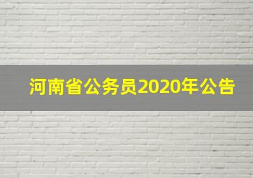 河南省公务员2020年公告