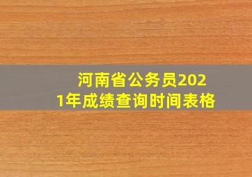 河南省公务员2021年成绩查询时间表格