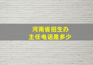 河南省招生办主任电话是多少