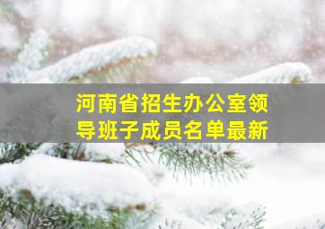 河南省招生办公室领导班子成员名单最新