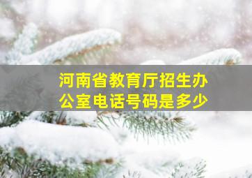 河南省教育厅招生办公室电话号码是多少