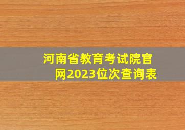 河南省教育考试院官网2023位次查询表