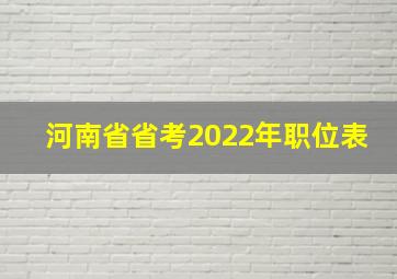 河南省省考2022年职位表