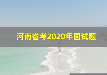 河南省考2020年面试题