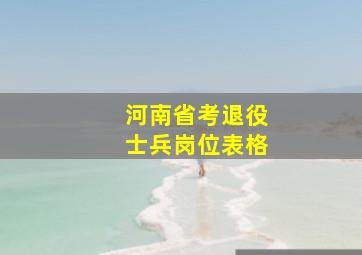 河南省考退役士兵岗位表格