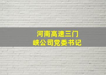 河南高速三门峡公司党委书记