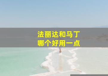 法丽达和马丁哪个好用一点