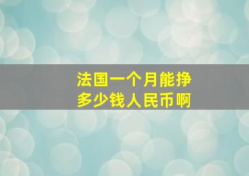 法国一个月能挣多少钱人民币啊