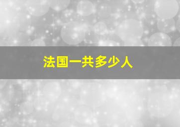 法国一共多少人