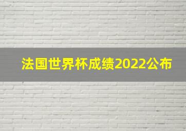 法国世界杯成绩2022公布